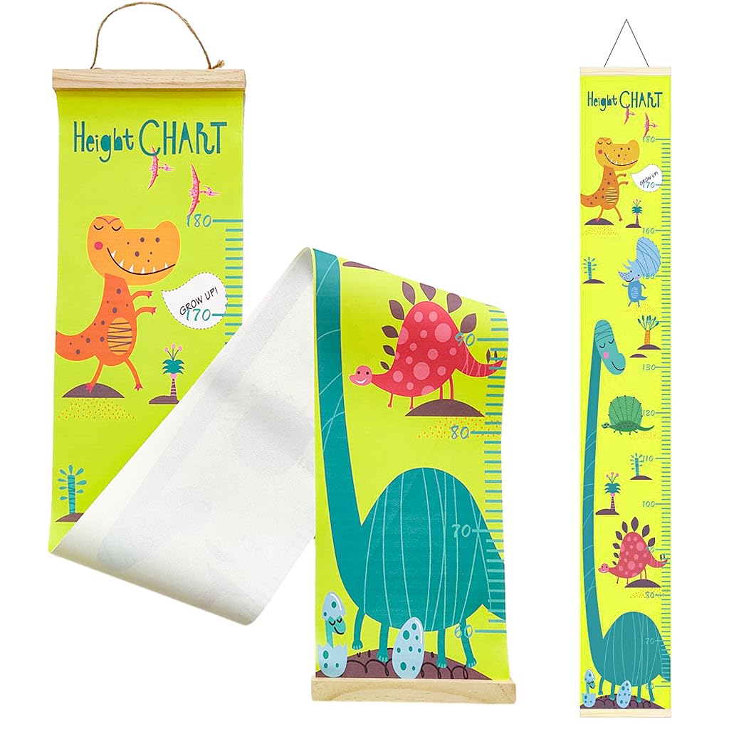 SNOWIE SOFT Cartoon Dinosaur Growth Chart for Kids 60-180cm Wall Hanging Growth Chart for Kids & Teenagers Canvas Cartoon Growth Chart Waterproof Canvas Growth Chart for Kid's Room SNOWIE SOFT Cartoon Dinosaur Growth Chart for Kids 60-180cm Wall Hanging Growth Chart for Kids & Teenagers Canvas Cartoon Growth Chart Waterproof Canvas Growth Chart for Kid's Room